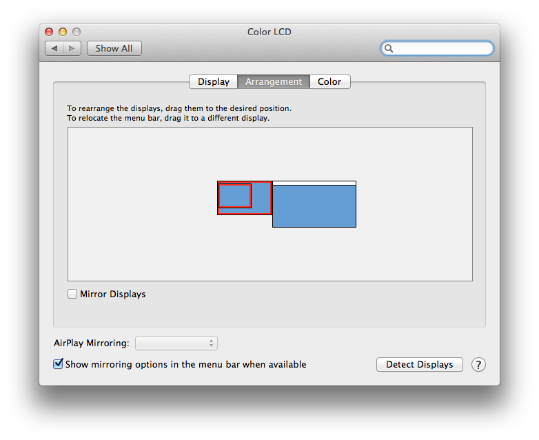 Display System Preferences while synchronizing 2 of 3 monitors